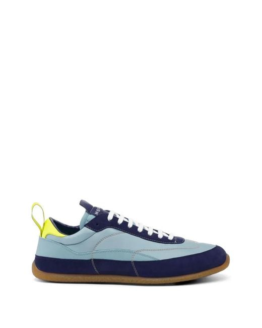 McQueen Blue Ec1 Panelled Lace-Up Sneakers for men