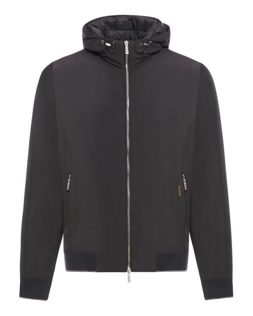 Moorer Gray Hooded Zip-Up Jacket for men