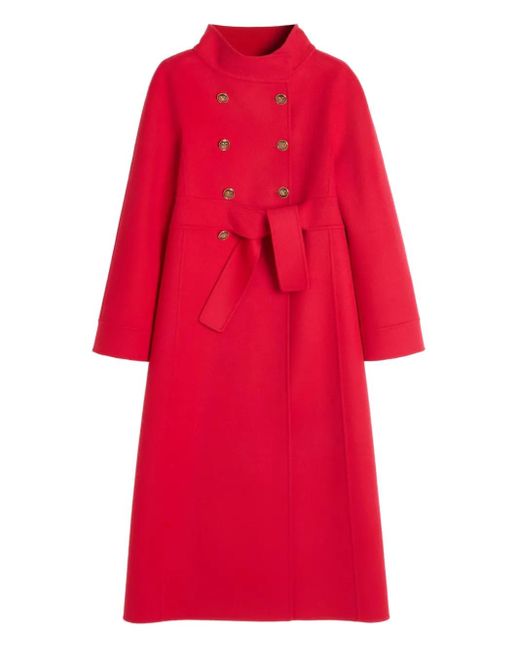 Valentino Garavani Red Compact Drap Coat