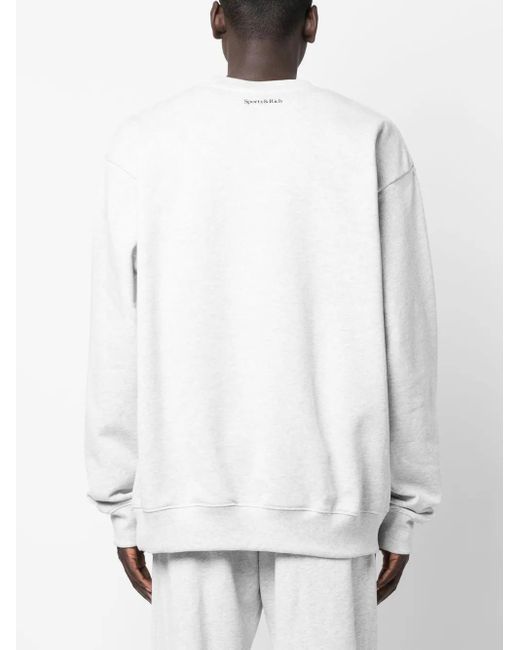 Sporty & Rich White Slogan-Print Cotton Sweatshirt