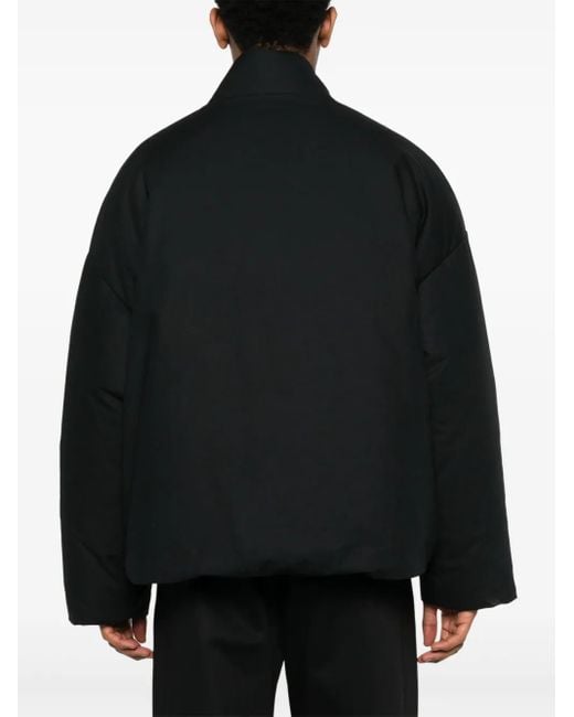 Jil Sander Black Water-Repellent Textured Jacket for men