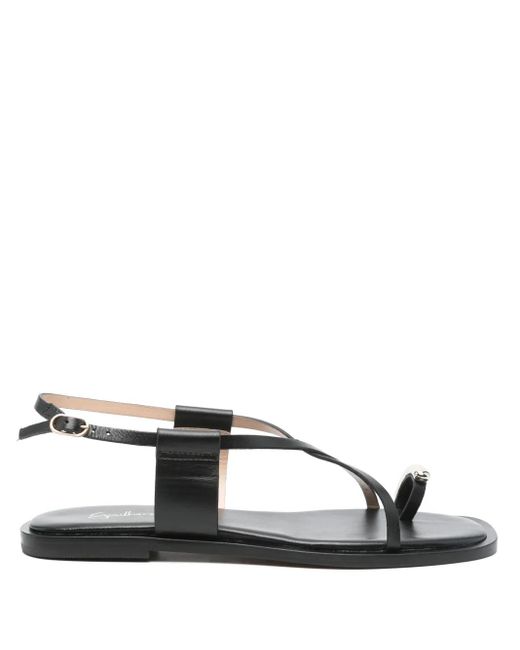 Guilhermina レザー フラットサンダル Black