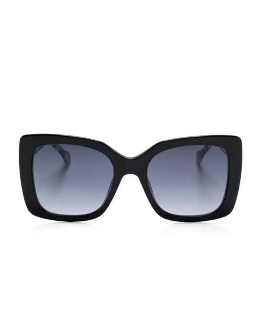 Carolina Herrera Blue Oversize-Frame Sunglasses
