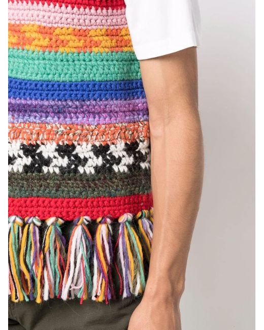 DSquared² Red Crochet-Knit Vest for men
