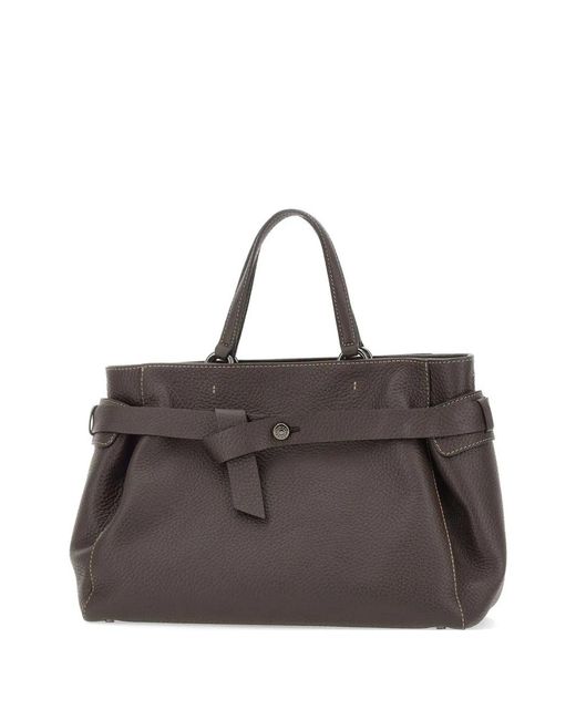 Gianni Chiarini Brown Miranda Knotted Leather Tote Bag