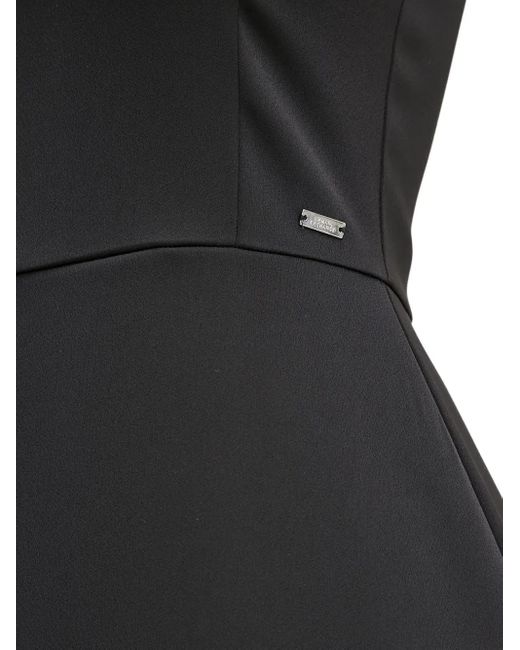 ARMANI EXCHANGE Black Buckle-Strap Flared Mini Dress
