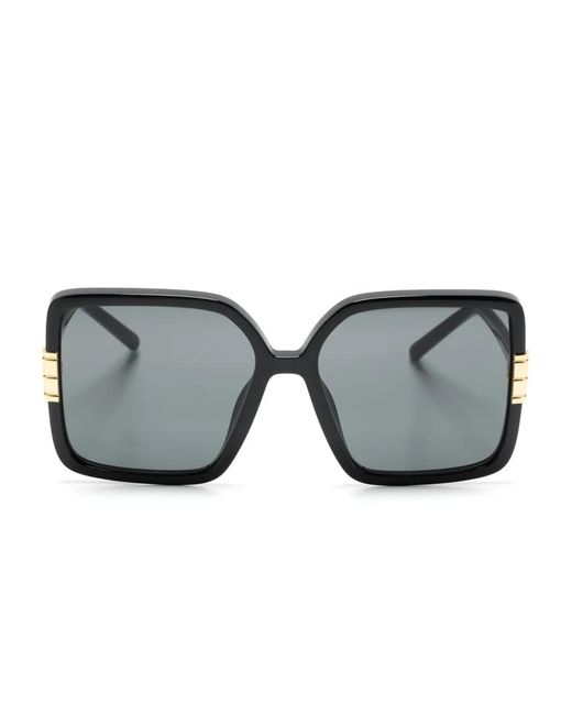 Tory Burch Gray Eleonor Oversize-Frame Sunglasses