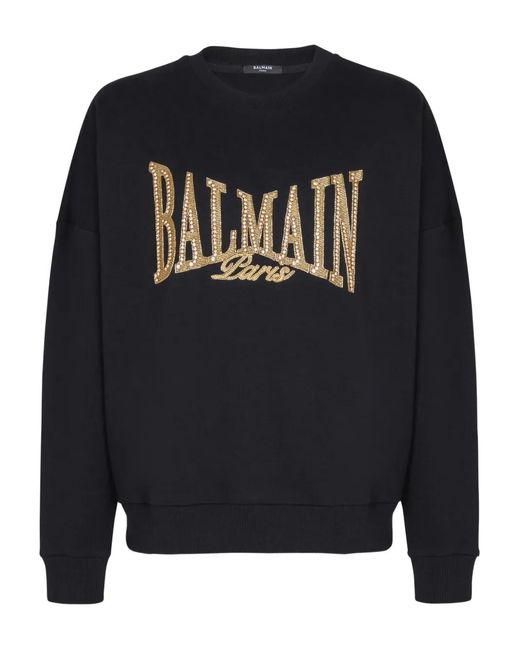 Balmain Sweater Met Logo in het Blue voor heren