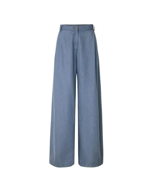 Sessun Blue Provenco Button-Fastening Pants