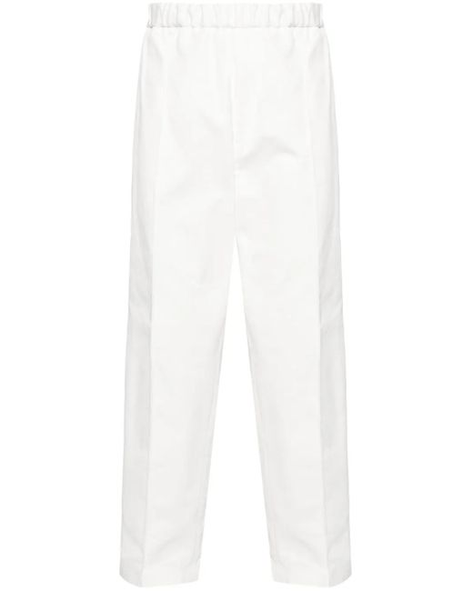 Jil Sander Katoenen Broek Met Toelopende Pijpen in het White voor heren
