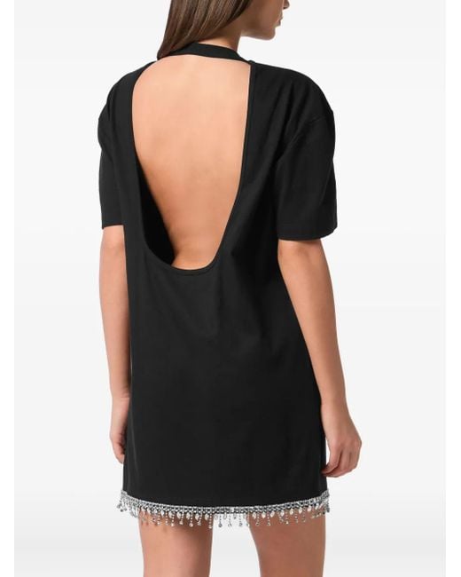 Philipp Plein Black Signature T-Shirt Dress