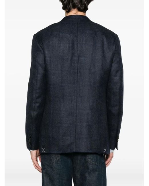 Canali Black Checked Two-Button Blazer for men
