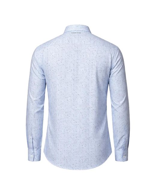 Philipp Plein Blue Stripe-Pattern Shirt for men