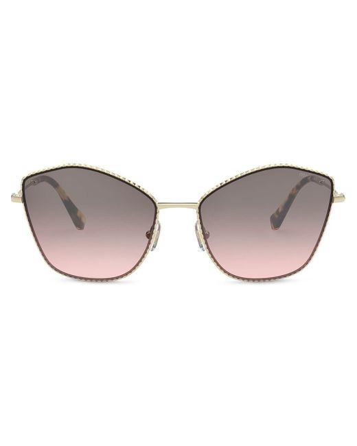 Miu Miu Pink Angular Gradient Sunglasses