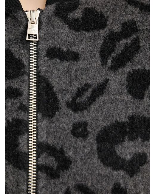 Silvian Heach Black Leopard-Print Zip Jacket
