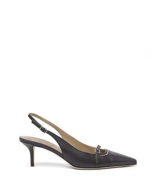 Peserico Metallic Slingback Leather Pumps