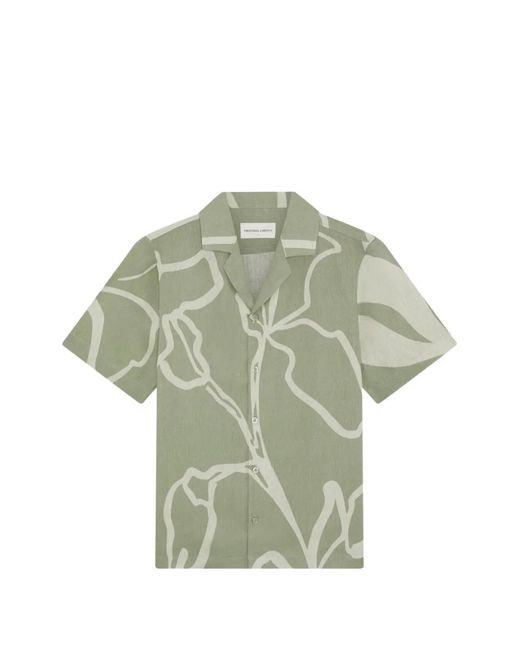 Frescobol Carioca Green Roberto Floral-Print Shirt for men