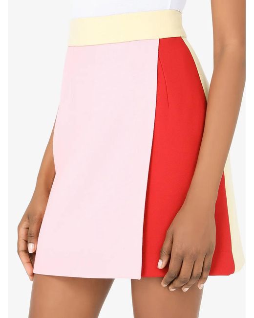 Dolce & Gabbana Pink Colour-block High-waisted Skirt