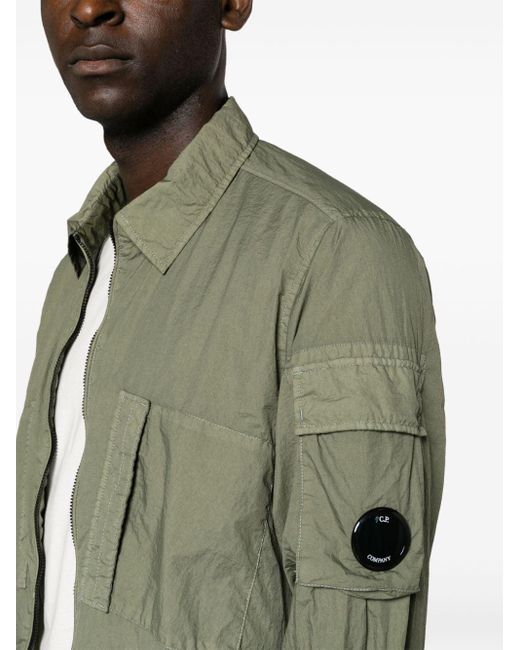 C P Company Taylon Overhemd Met Lens-detail in het Green voor heren