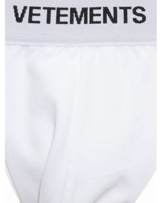 Vetements White Logo-Waistband Jockstraps for men