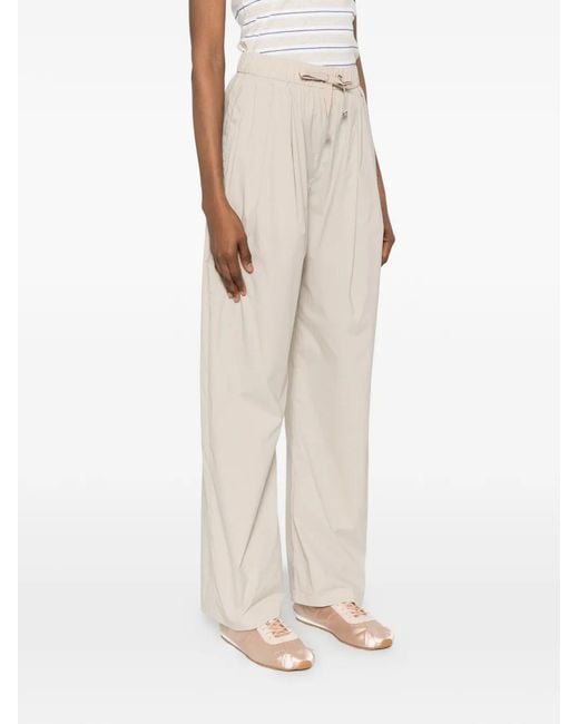 Herno White Drawstring Elasticated-Waist Trousers