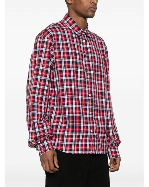 DSquared² Red Canadian Burbs Checked Shirt for men