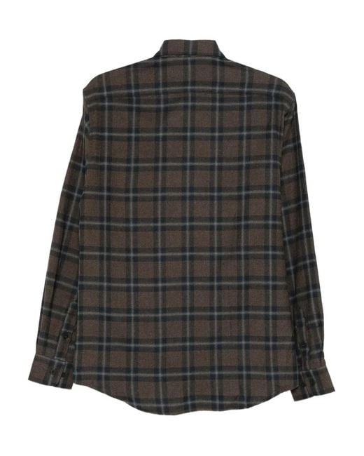 Sunspel Black Checked Shirt for men