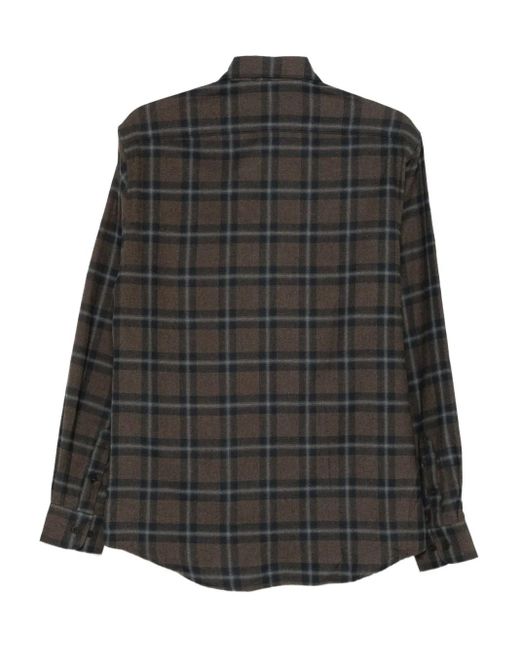 Sunspel Black Checked Shirt for men