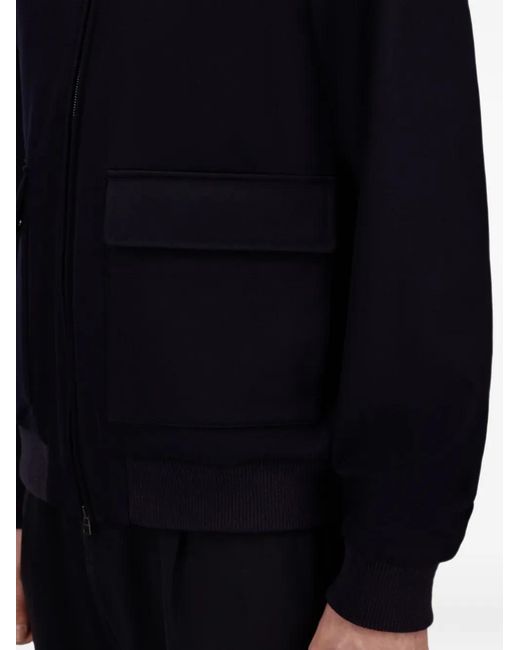 Herno Blue High-Neck Zip-Up Jacket for men