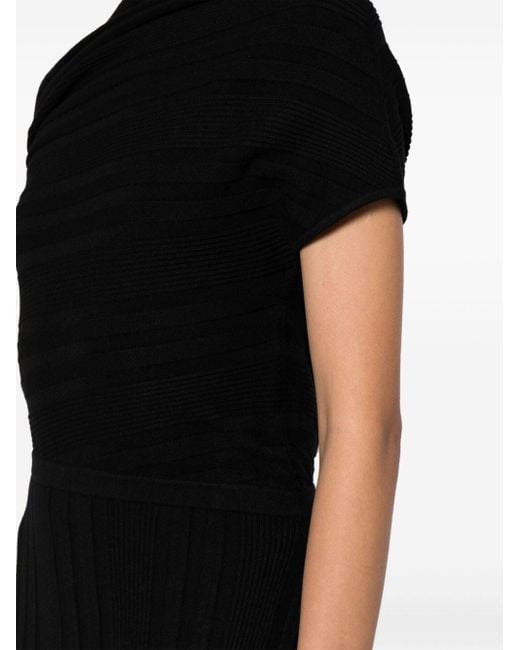 Acler Black Northcote Asymmetric-neck Dress