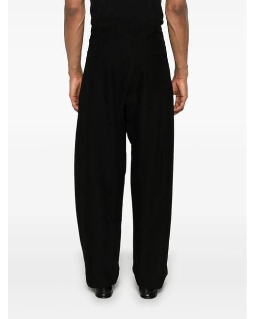 Jan Jan Van Essche Black Striped Trousers for men