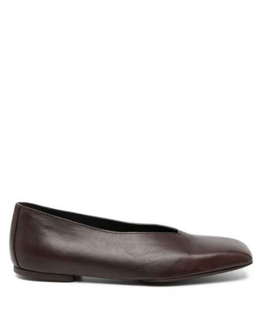 Rick Owens レザーフラットシューズ Brown