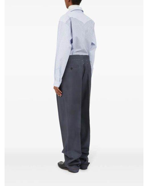 Maison Margiela Gray Charcoal Drawstring Pants With Mid-Rise Waistband And Reinforced Ankles