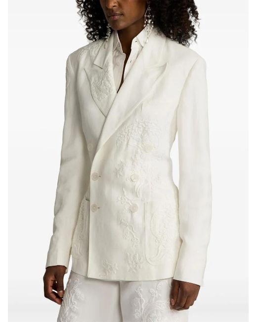 Ralph Lauren White Collen Blazer