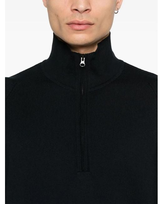 C P Company Black Lens-Detail Half-Zip Sweater for men