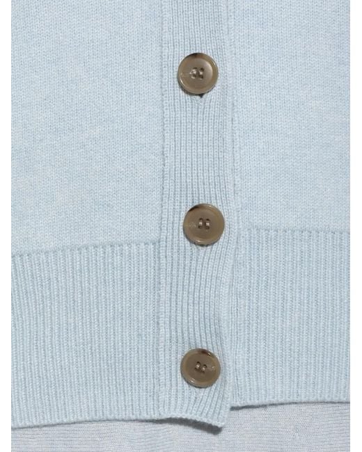 Lisa Yang Blue Ribbed Button Cardigan