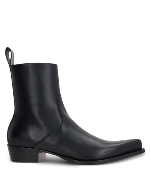 Bottega Veneta Black Pointed-toe Leather Boots for men