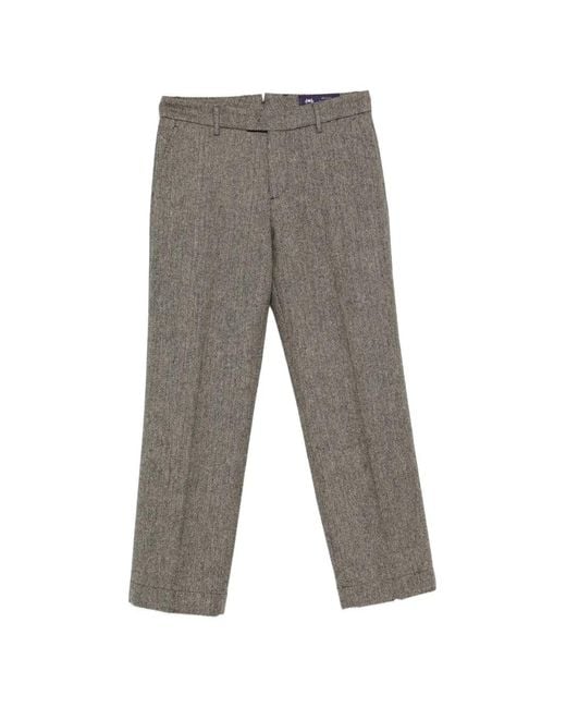 Berwich Gray Alice Herringbone-Pattern Trousers