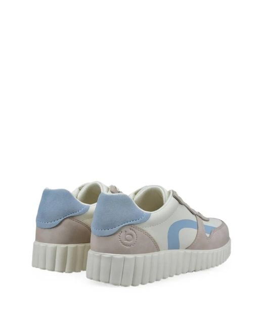 Bugatti White Perforated Panelled Sneakers