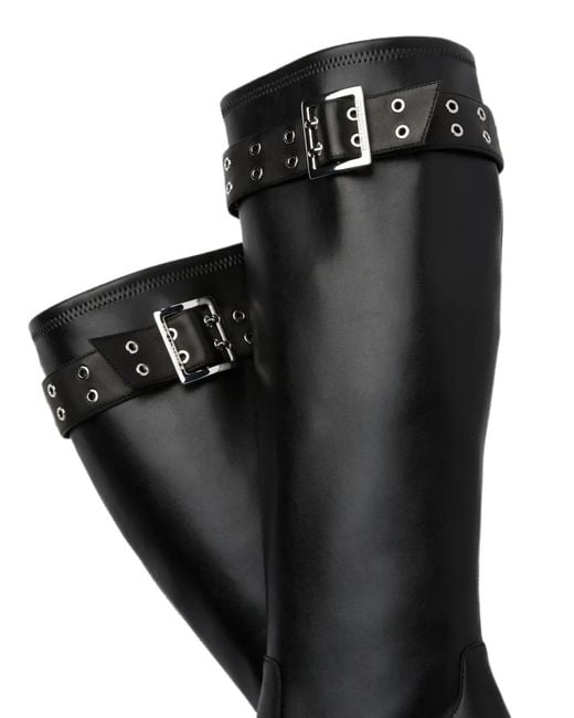 Karl Lagerfeld Black Kati Buckle-Strap Boots