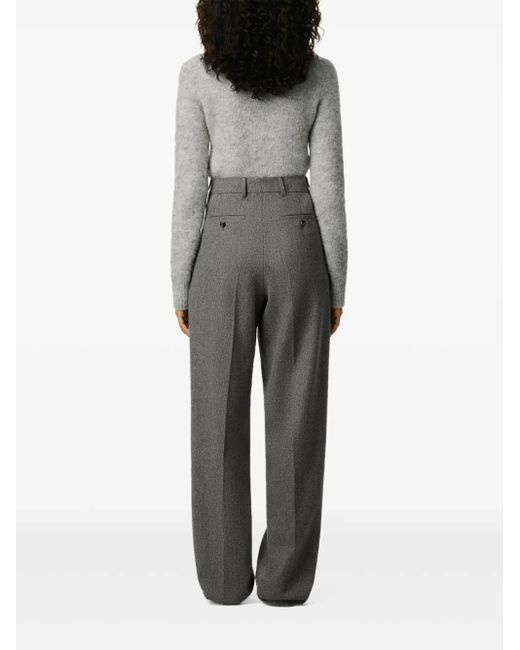 AMI Gray Wide Wool Trousers