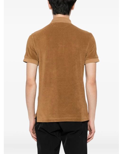 Tom Ford Brown Cotton-Blended Polo Shirt for men