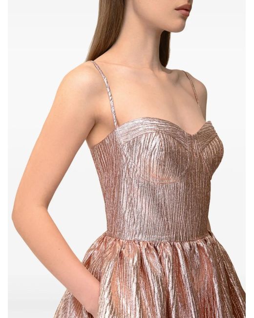 Anouki Pink Metallic Gathered Minidress