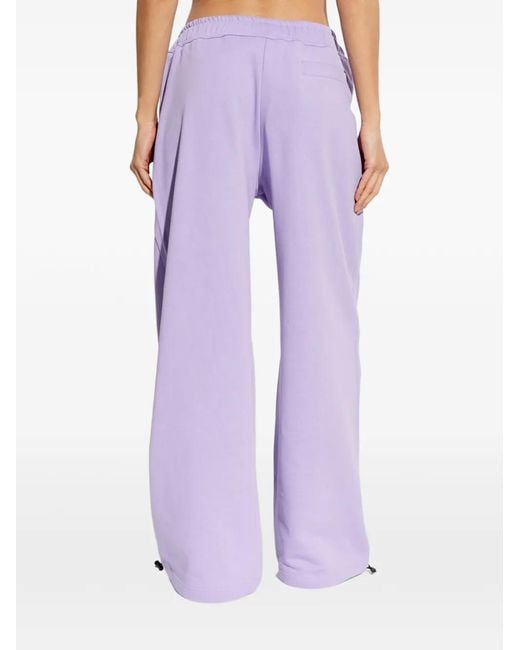 Versace Jeans Couture Purple Pantalon De Jogging Brodé À Lien De Resserrage