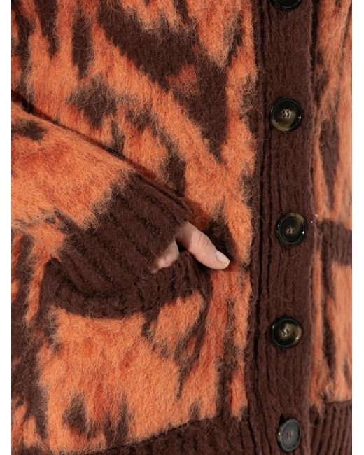 Stella McCartney Orange Cloud Leopard-Print Cardigan