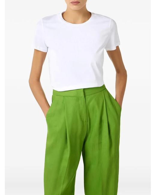 Elisabetta Franchi White Jersey T-Shirt With Embroidered Logo