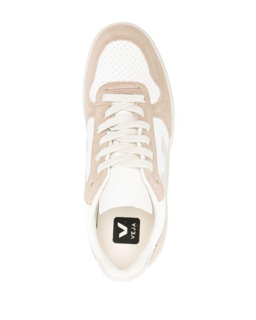 Veja White V-10 Chromefree Leather Sneakers