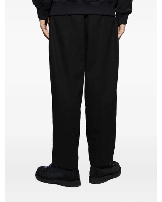 Maison Kitsuné Black Logo-Patch Pants for men