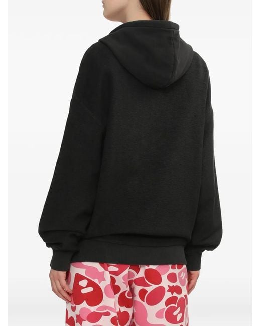 A Bathing Ape Black Patch-Pocket Cotton Hoodie