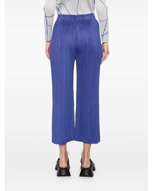 Issey Miyake Blue Belt-Loops Trousers